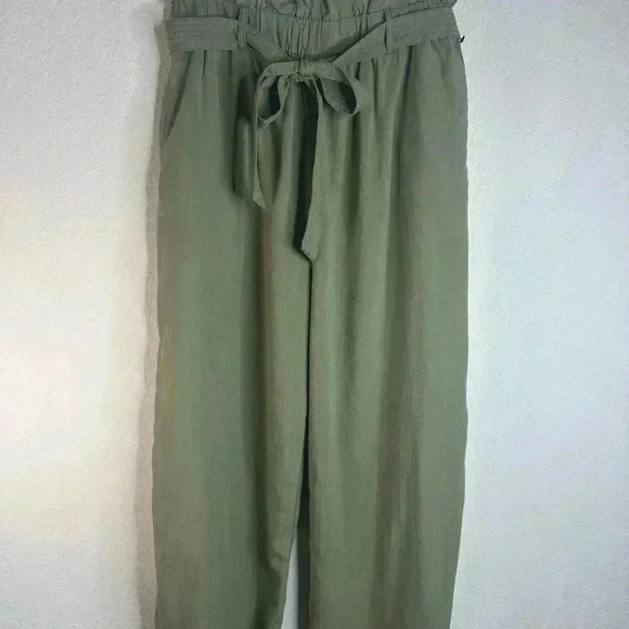 INDUSTRY REPUBLIC CLOTHING Wide Leg Paperbag Pants In Olive size Medium - Picture 4 of 7